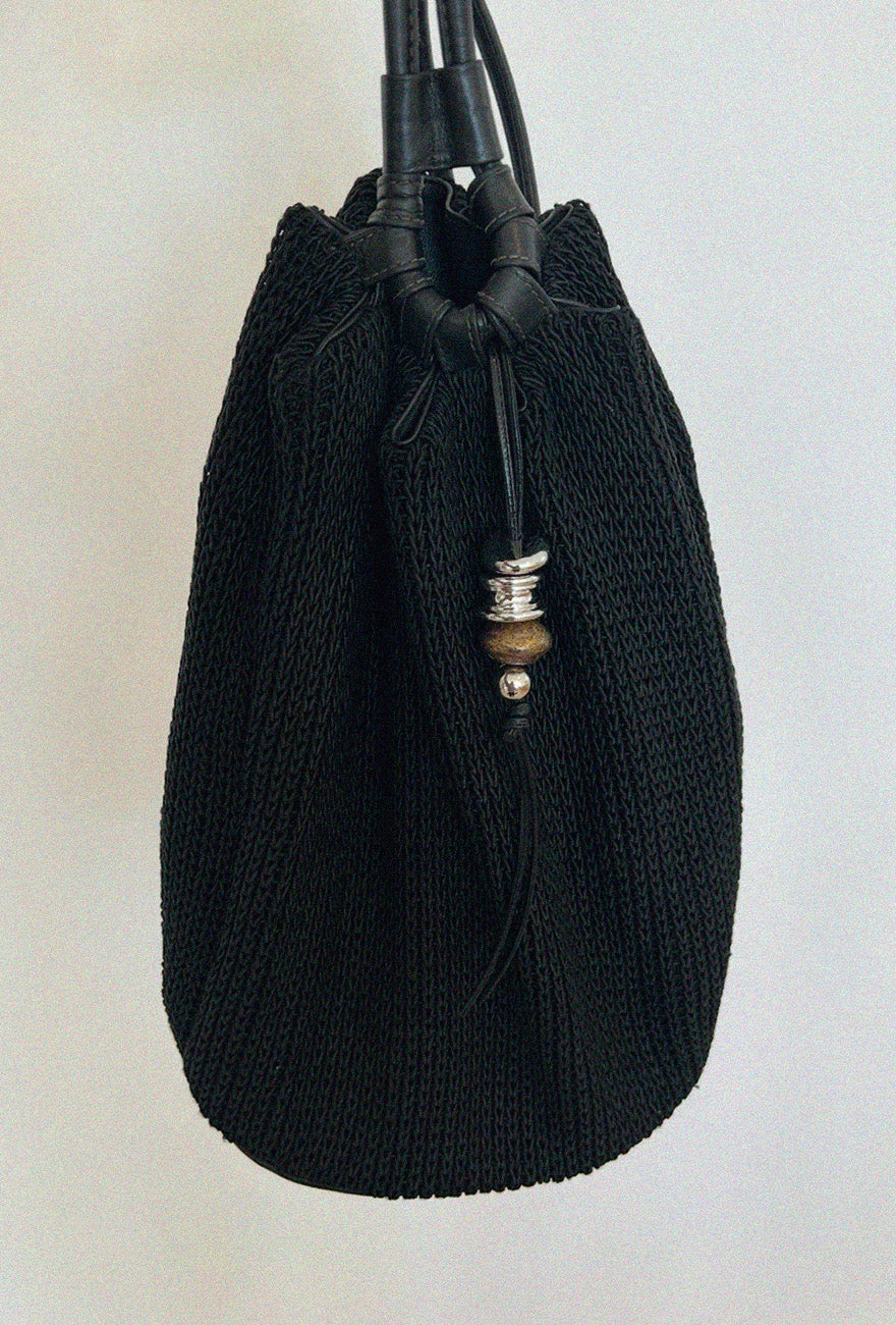 Beaded Bag Charm Black