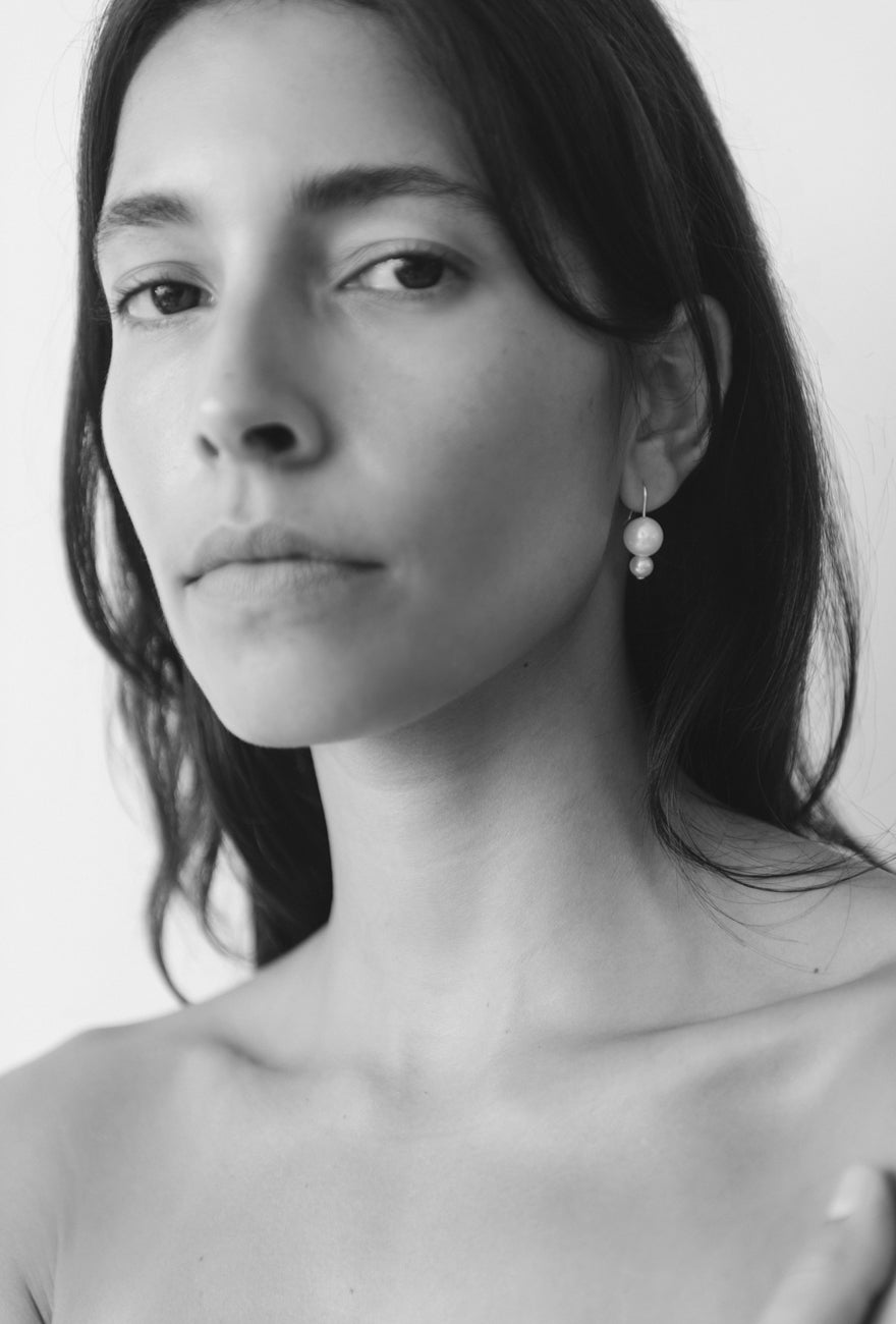 Double Orb Pearl Earrings