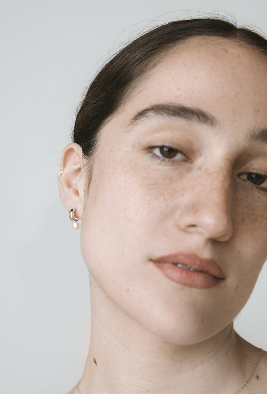 Mini Pearl Hoops