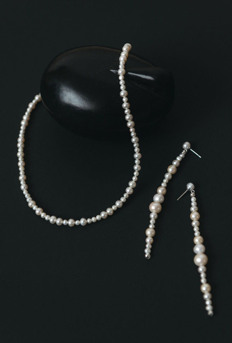 Mixed Pearl Earrings Sterling Silver