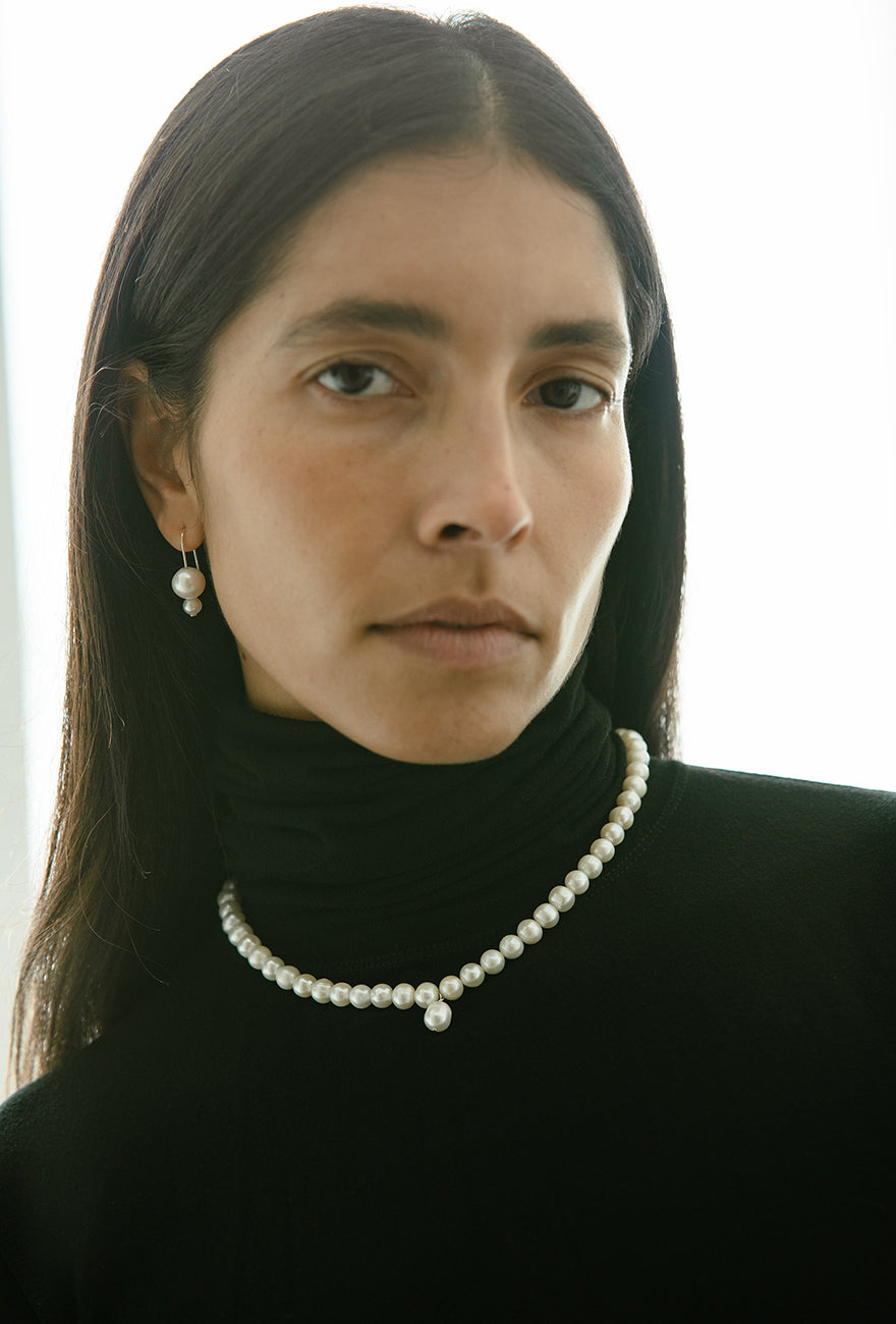 Double Orb Pearl Earrings