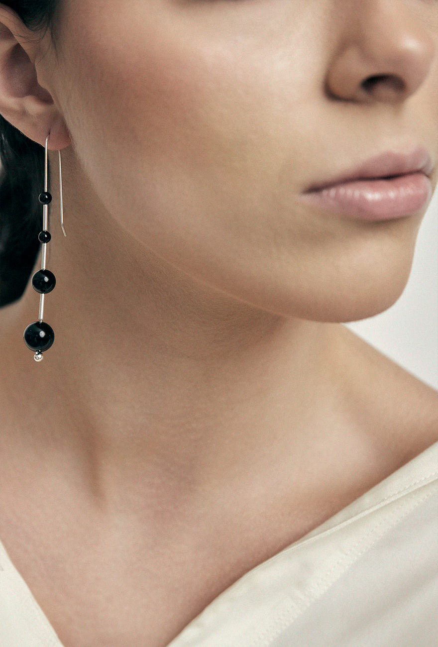 Idole Earrings Large Black Onyx