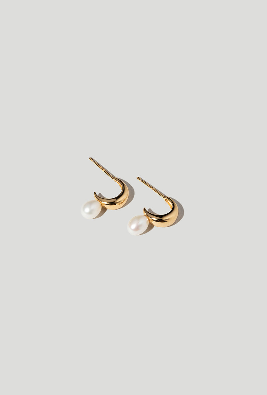 Mini Pearl Hoops
