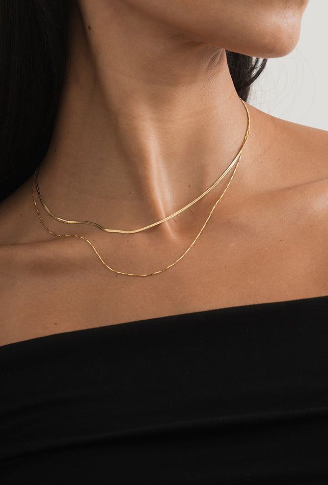 Ciel Necklace | Layered Double Chain Necklace