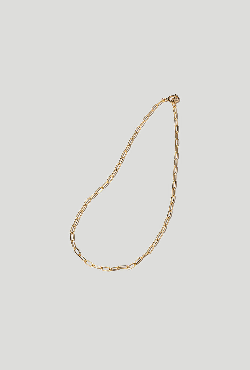 Drawn Cable Chain Toggle Necklace Gold Filled