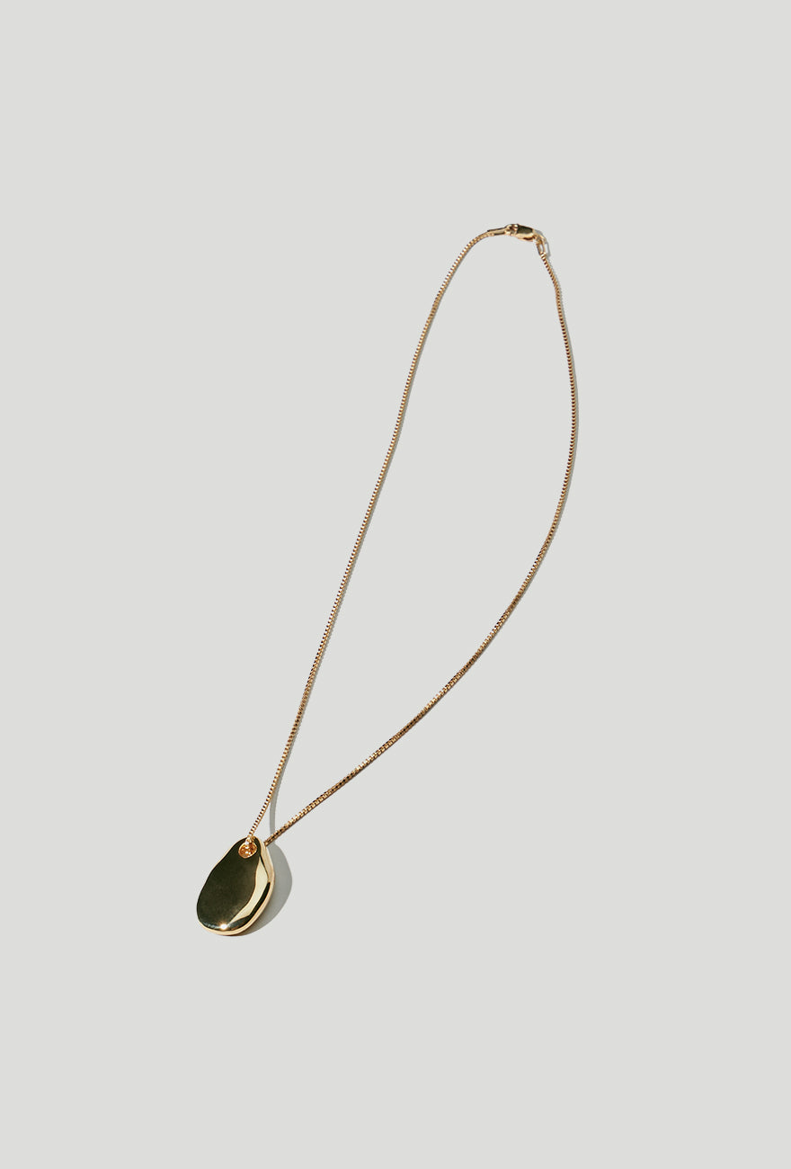 Small Pebble Pendant Necklace Gold Chain