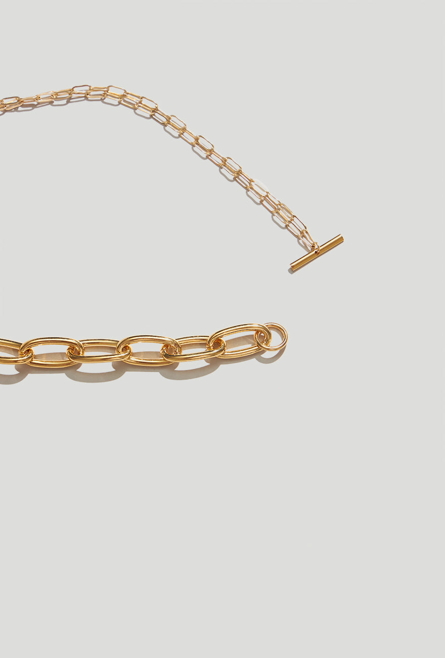 Oval Link Necklace Gold