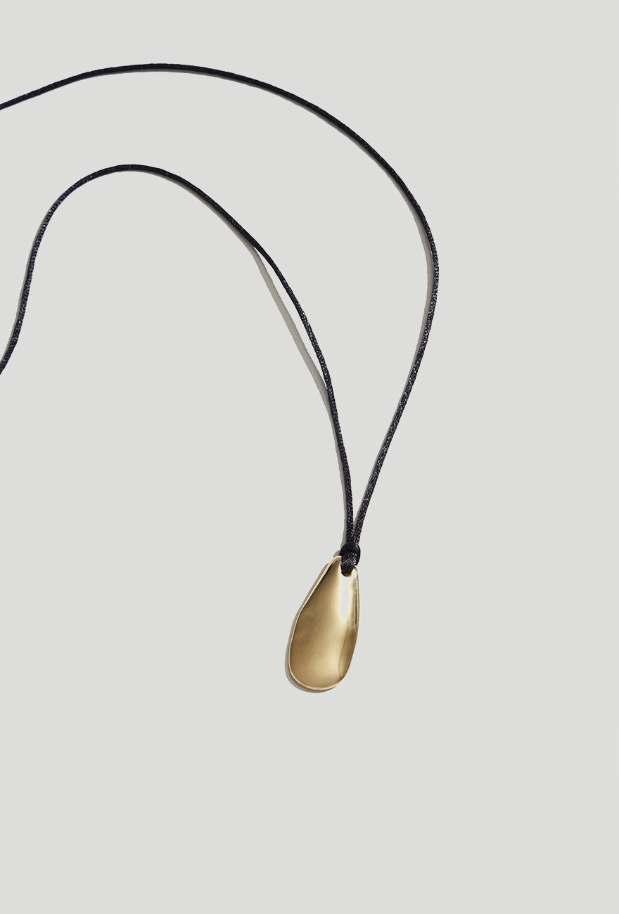 Large Pebble Pendant Necklace Gold Cord | Latest Collection Necklaces Online - Maslo Jewelry