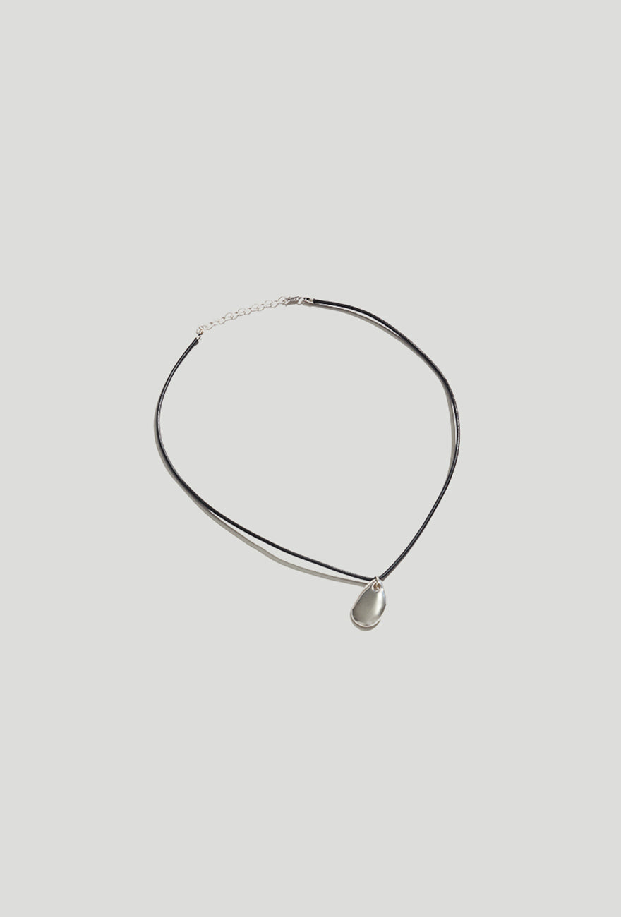 Small Pebble Pendant Necklace | Buy Silver Cord Necklace with Pendant Online - Wedding Necklace - Maslo Jewelry