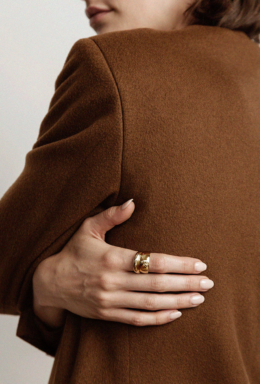 New Domed Gold Ring | Shop Gold Plated Ring Online | Best Price - Maslo Jewelry