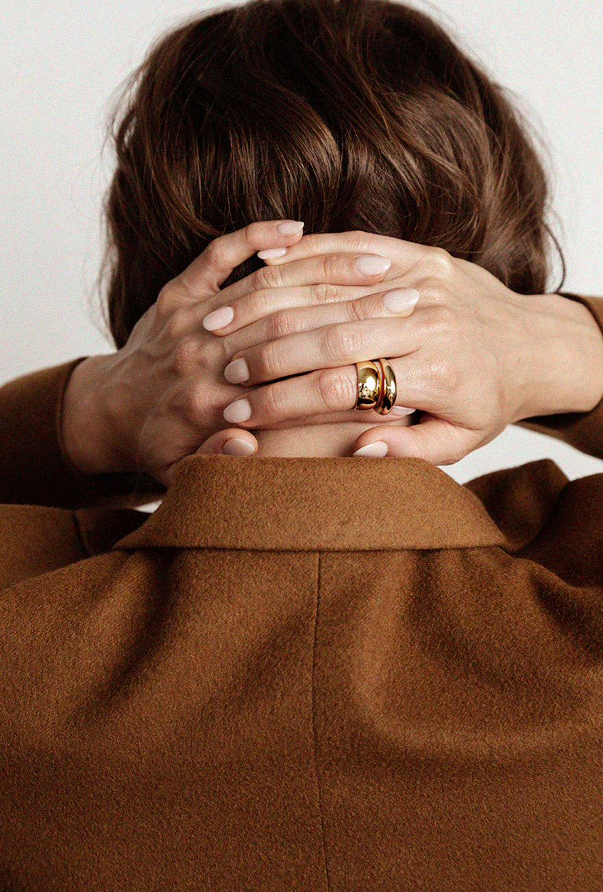 New Domed Gold Ring | Shop Gold Plated Ring Online | Best Price - Maslo Jewelry