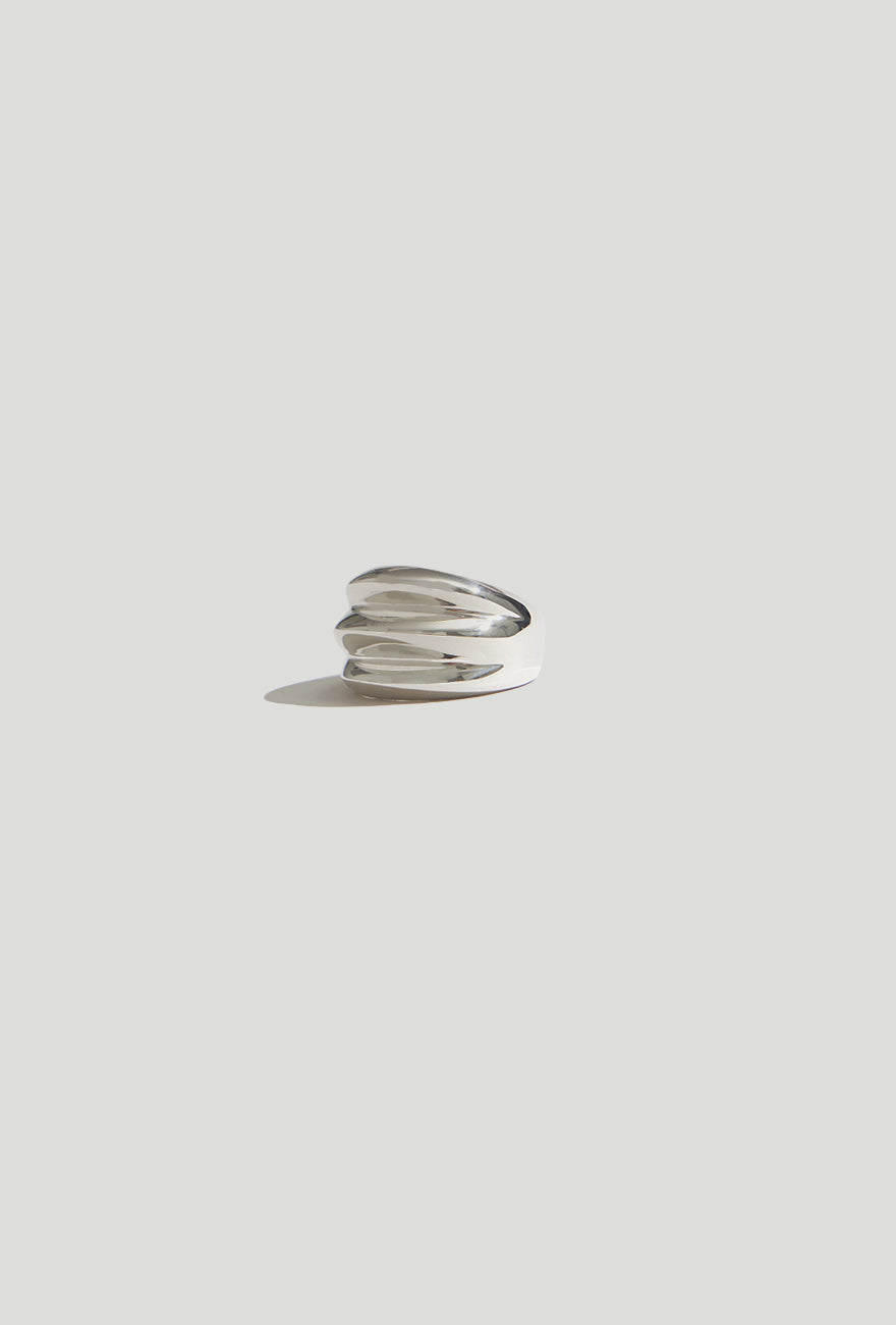 Unique Sterling Silver Rings - Triple Curved Domed Sterling Silver Ring - Maslo Jewelry
